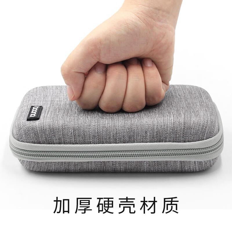 Portable Hard Drive Case with Data Cable Storage, Shockproof and Drop-Resistant Digital Protection Case for USB Flash Drive, Large Size