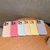 The Fine-hole Chubby Girl Is Suitable for Ip16pro Electroplated Lens Phone Case, Apple 15/14 Matte 12 Solid Color Protective Case