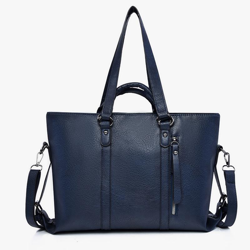 New European and American Fashion PU Soft Leather Large Capacity Tote Bag, Single Shoulder Carrying Crossbody Bag Wholesale