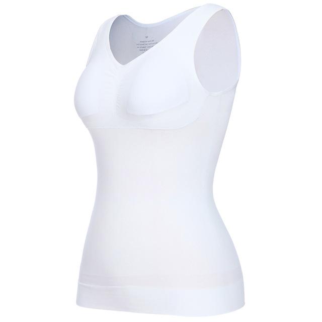 Genie Wirefree Body Shaper Cami with Pads - Tummy Control Sports Vest