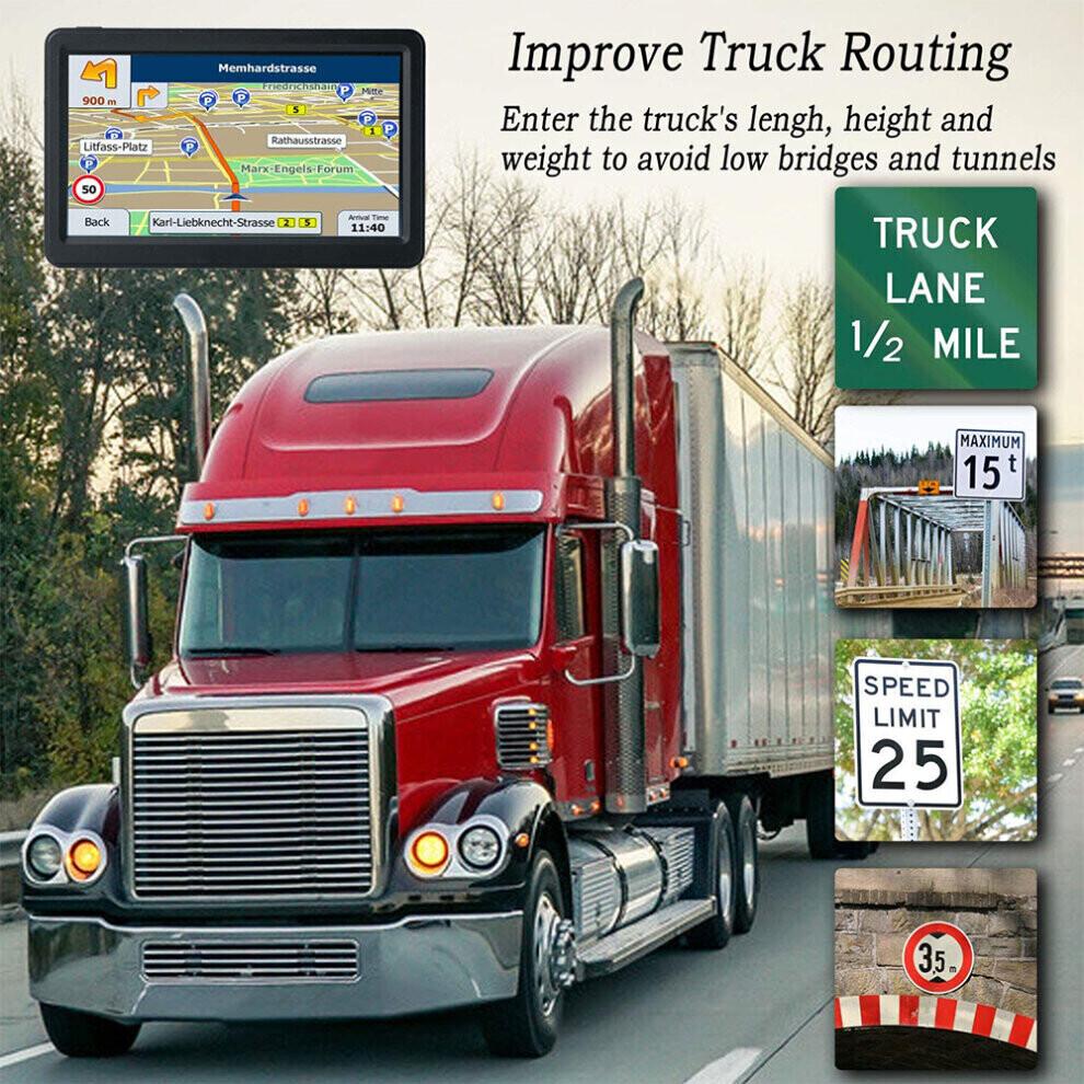 NAVIGATORI SAT per Auto Navigatore Auto Camion Sistema di Navigazione GPS Schermo Touch HD con Aggiornamenti Mappe a Vita per UK UE