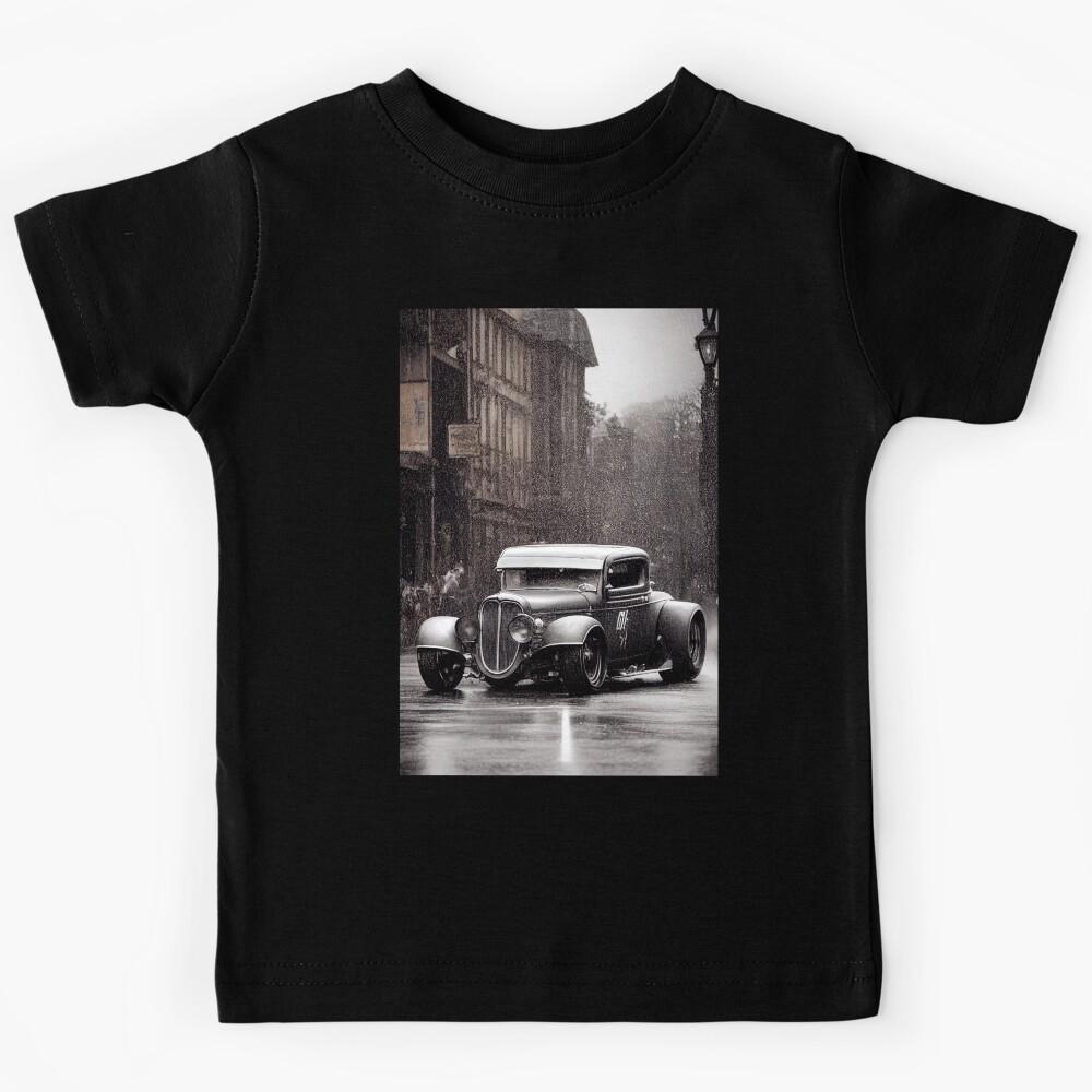 Vintage Hot Rod in the Rain, a perfect gift for all American Hot Rod fans Kids T-Shirt 150