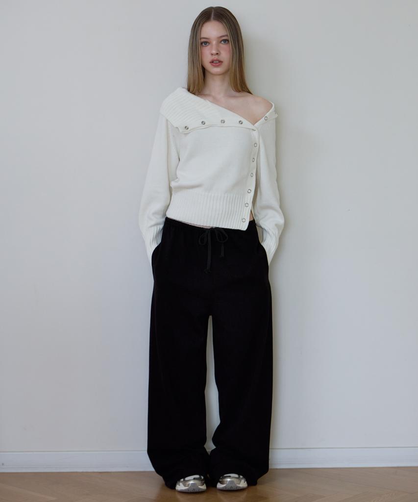 Rosefranz Fold Off Shoulder Knit [Ivory]