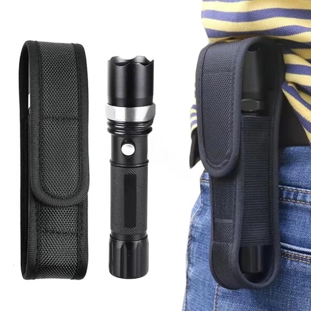 Adjustable LED Torch Pouch Hook and Loop Closure Nylon Torch Cover Flashlight Pouch Outdoor Use