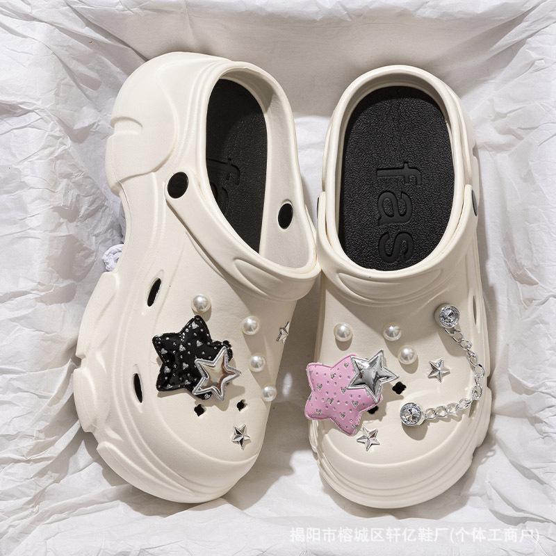 [] Cave shoes sandals women's summer wear heightened thick-soled non-slip beach baotou