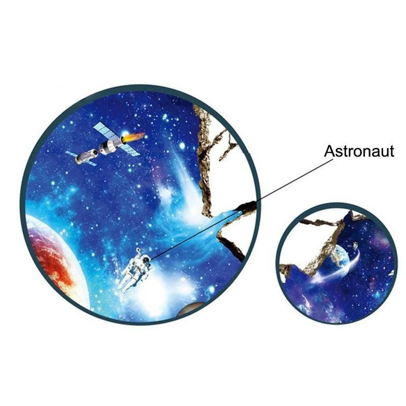 New 1Pc 3D Stereo Broken Wall Space Planet Wall Sticker Bedroom Living Room Ceiling Decoration Paste