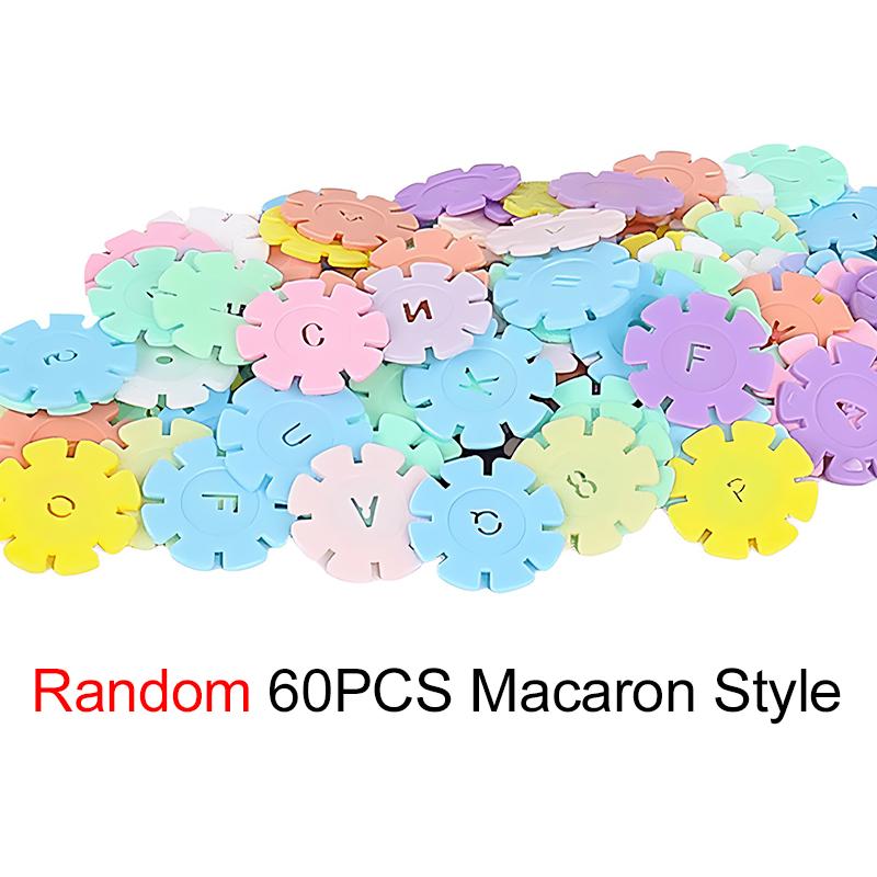 

60/100/200 шт. Разноцветные блоки-снежинки, 2 доступных стиля, Игра для родителей и детей, Детский сад, Аксессуары для распознавания цветов ZYF