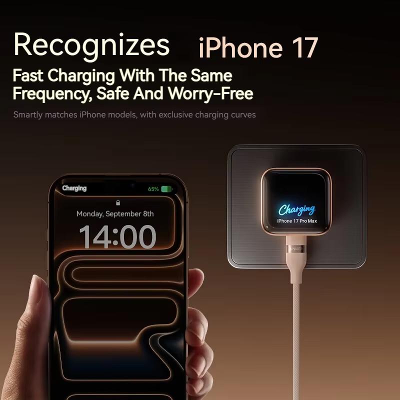 Anker 45W Nano Smart Typ C Ladegerät Schnellladung Faltbarer Stecker Kompaktes Bildschirmdisplay für iPhone 17 Pro Max 16 Pro USB C Ladegerät
