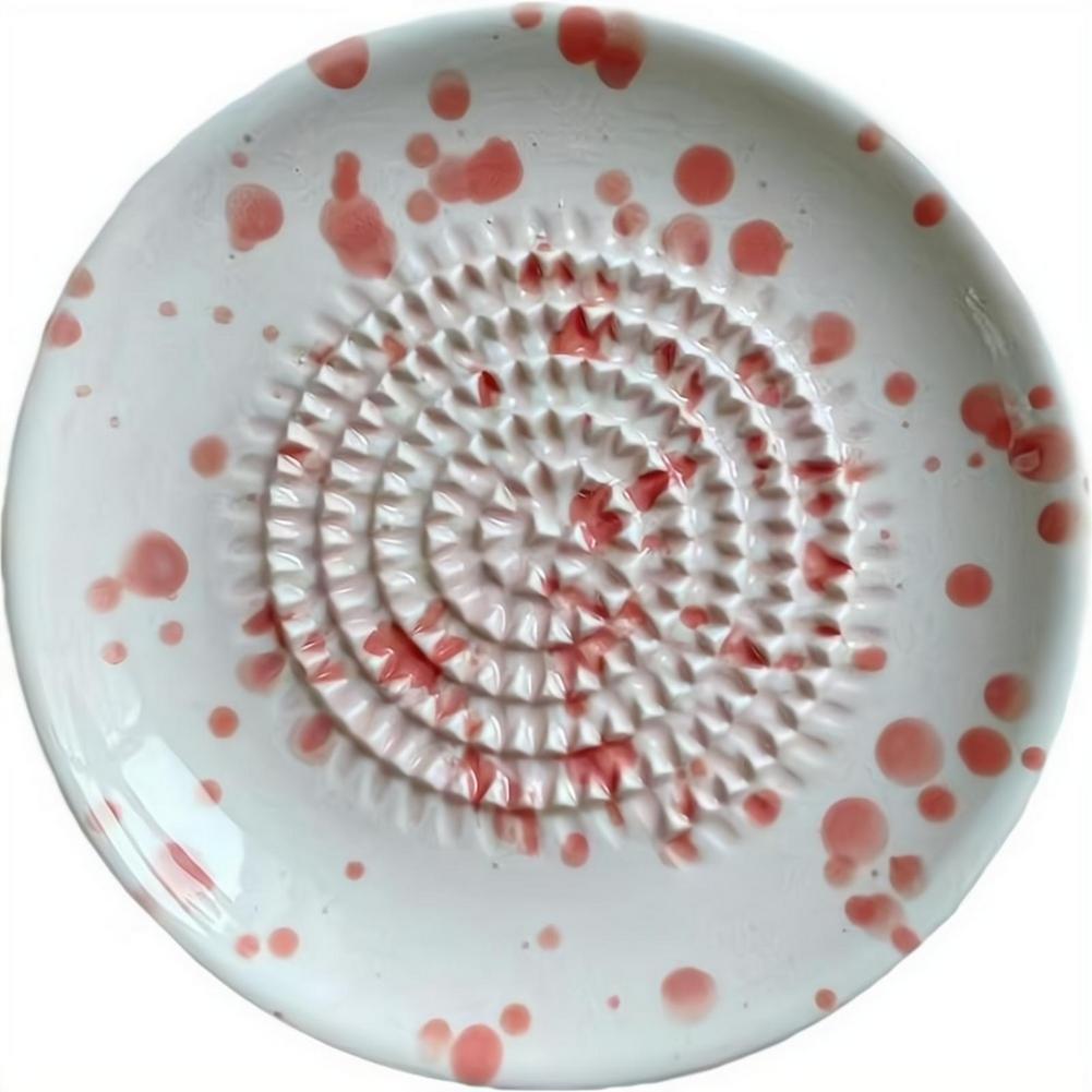 Grattugia per Zenzero in Ceramica Piatto Rotondo Grattugia per Aglio Strumento per Tritare Verdura Frutta per Cucina Spremiaglio Zenzero Manuale