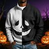 Men's Long Sleeve Sweatshirt with Halloween Print for Casual Wear