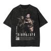 Gioco Horror Classico Dove Stanno Andando Tutti Modello Lettera Bingo Stampato Vintage Lavato T-Shirt Uomo Donna Oversize Cotone Largo Girocollo Manica Corta