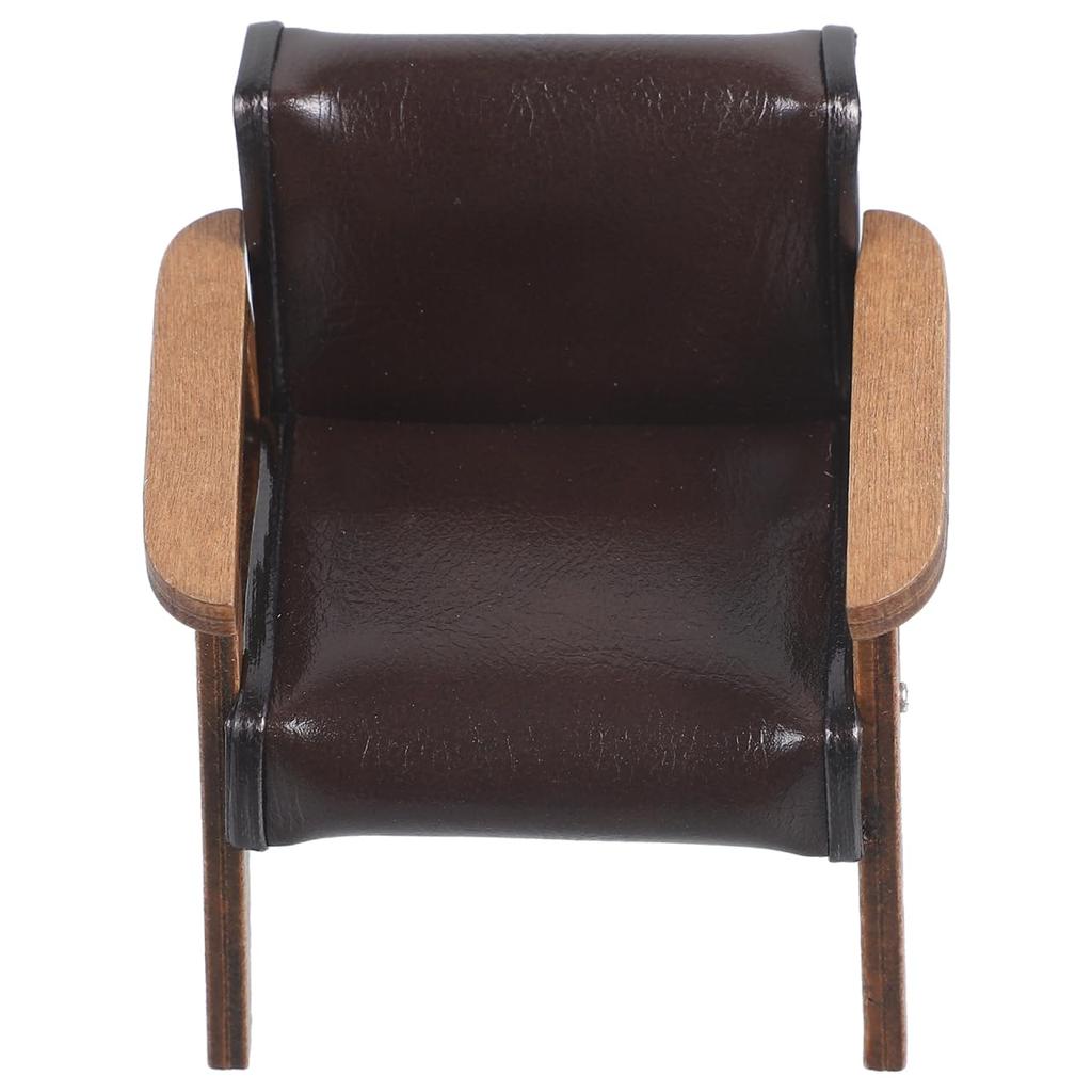 NOLITOY Mini Sofa Chair, Furniture, Miniature Chair, Model, 1:12 Scale, Figure, Dollhouse, Accessories, Small, Realistic, Brown
