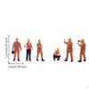 6 Pieces Miniature Construction Worker Figures Realistic Diorama