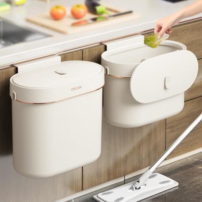 Wall-Mounted Kitchen & Bathroom Trash Can with Lid - Slim Design for Tight Spaces
