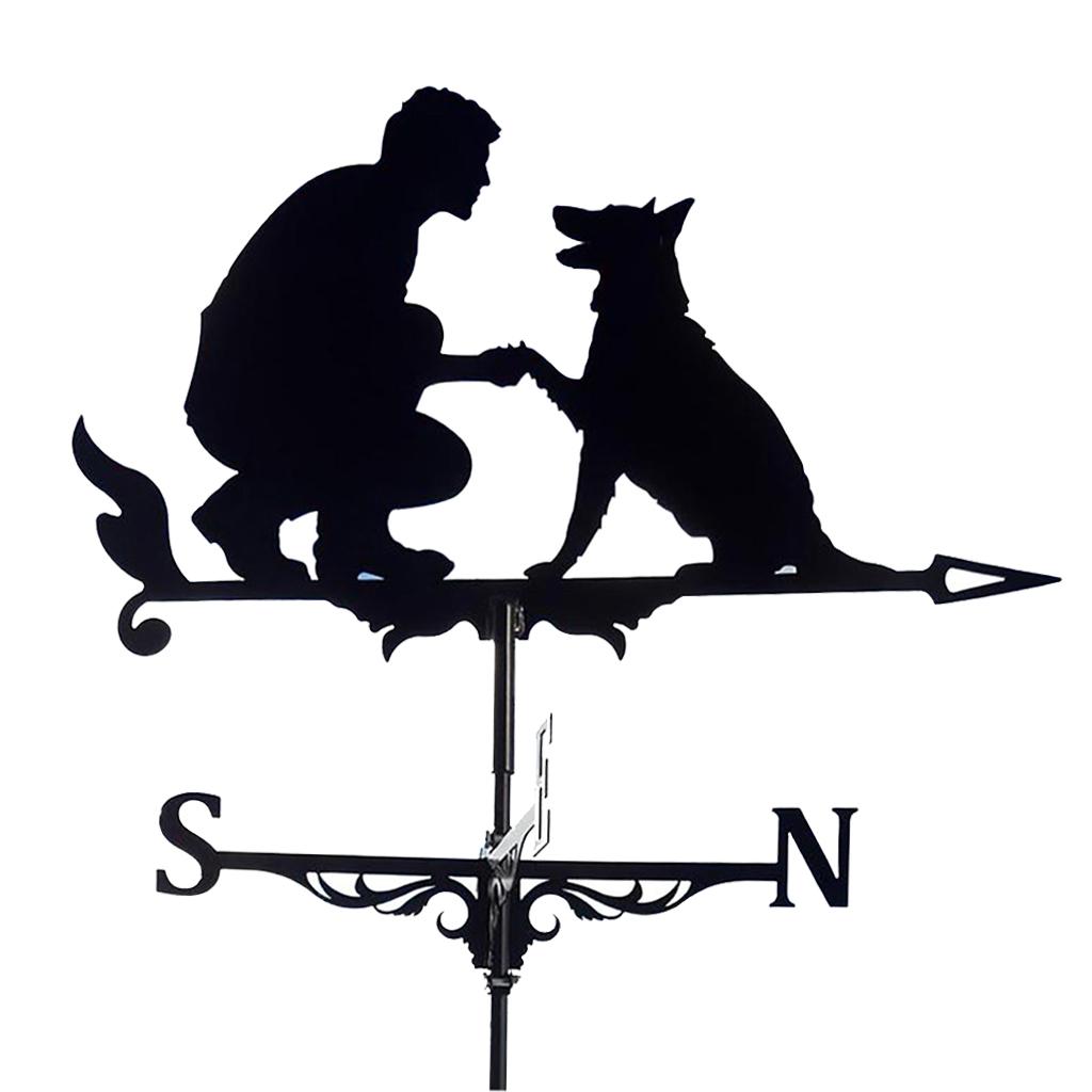 Design Metal Weathervane - 25-Inch Yard Ornament for Outdoor Decor