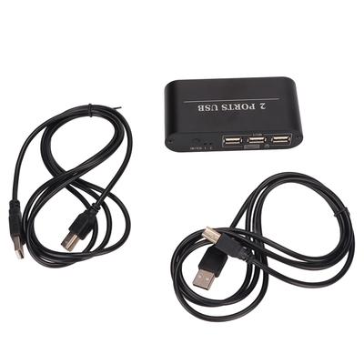 Conmutador KVM de Interfaz Multimedia HD 4K 30Hz Compartir 2 Ordenadores a un Monitor con Cable USB para
