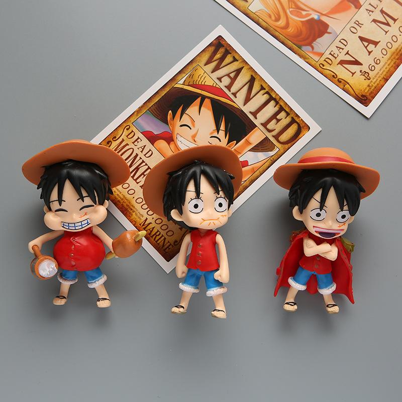 3Pcs Anime One Piece Figure Monkey D Luffy Three Expression Model Toy Gift Collection Aciton Figure PVC
