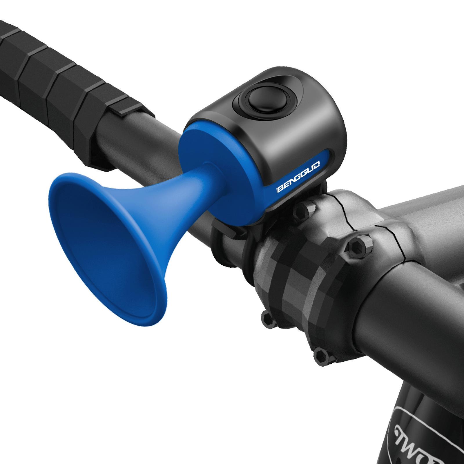 

Велосипедный электронный звуковой сигнал, громкий предупреждающий звук, батарея CR2032, 120 дБ, IPX4, водонепроницаемый, подходит для шоссейных и горных велосипедов синий