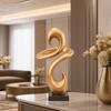 Modern Abstract Sculpture gildedToned Decor Fluid for Living Room, Hotel Lobby