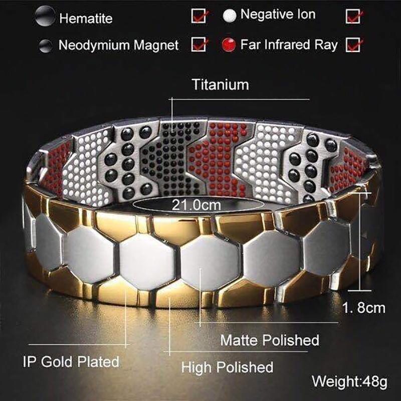 Men Healthy Magnetic Energy Bracelet Fashion Geometric Jewelry Personality Accessories Removable Promote Metabolism Health Chain