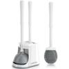 Unique Toilet Plunger and Brush, Silicone Brush and Heavy Duty Toilet Plunger Set with Ventilated Holder, 2-in-1 Toilet Brush and Plunger Combo for
