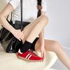 Red Leather Women's Spring New Flat-bottomed Versatile Board Shoes Casual Sports Shoes