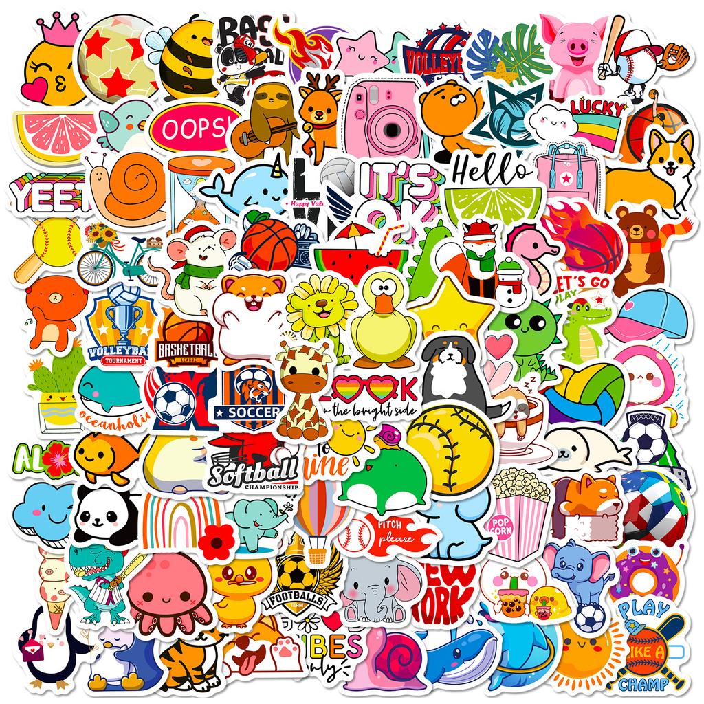 100 Small Size 4Cm Quicksand Countdown Mix And Match Sticker Girl Heart Vsco Graffiti Cartoon Cute