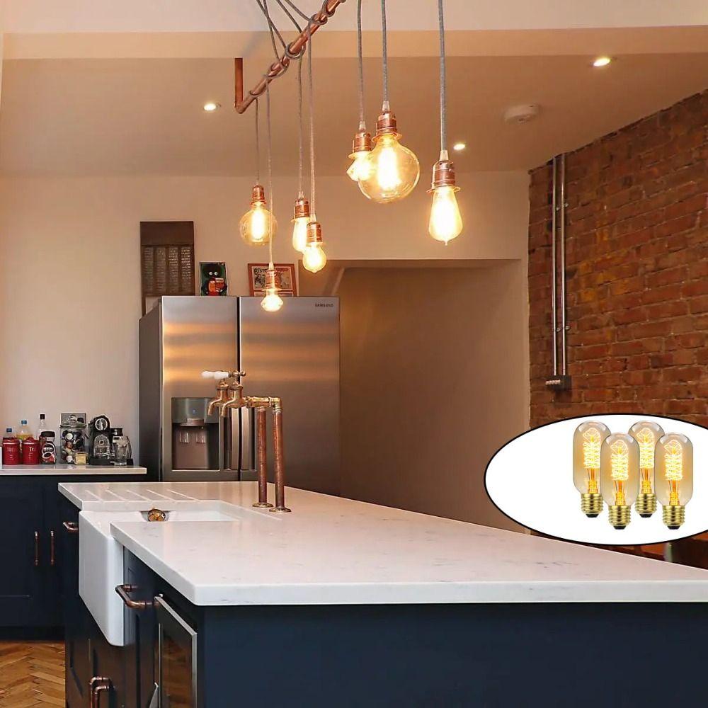 4pcs Long Lasting Edison Bulb Energy Saving Vintage Lamp Incandescent Filament Bulb  Indoor Lighting