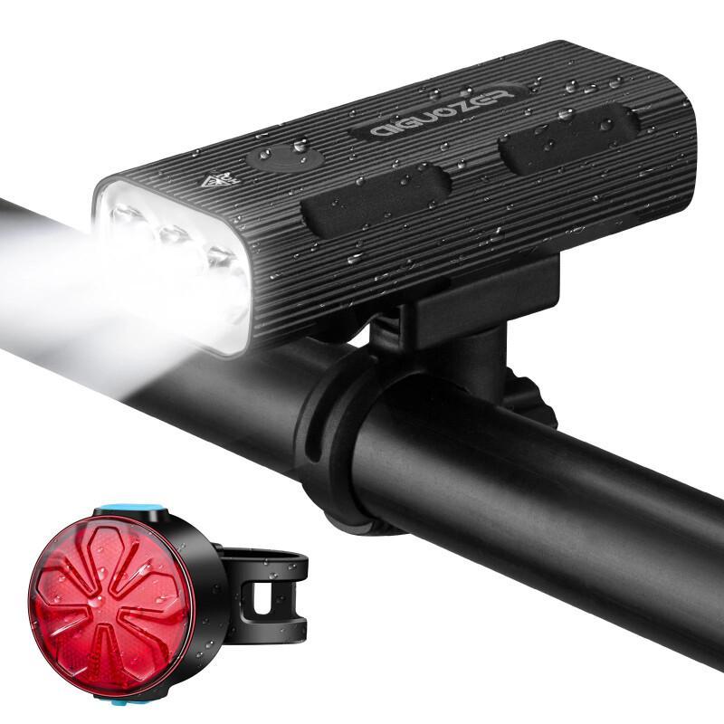 

Bike Light Set Front Light with Taillight USB Rechargeable 5200mAh Motor Bike Headlight Protable Power Bank Flashlight LED Lamp чорний