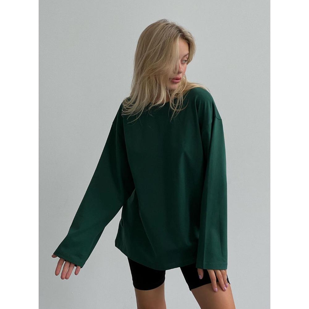 Hirsionsan Basic O-neck 100% Cotton T Shirt Women Loose Oversized Pullover Chic Cusual Tees Female Tops Girl Clothing