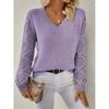 2026 Spring and Autumn New Hollow Knit Sweater for Women, V-neck Pullover, Long Sleeve