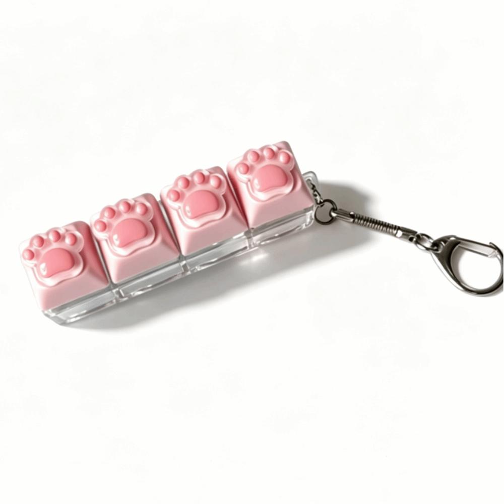 Colorful Design Cat Claws Keychain Silicone Soft Keycap Keychain Squishy Cat Paw Keychain Keyring