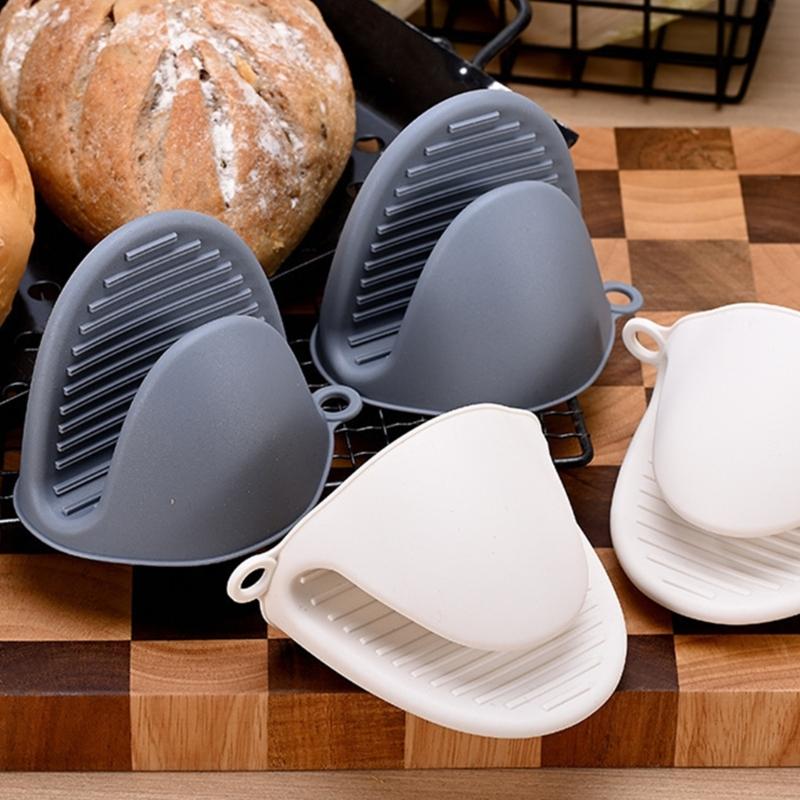 Heat Resistant Silicone Oven Gloves Nonslip Textured Fronts For Secure Grip Thermal Protections Kitchen Baking Accessories