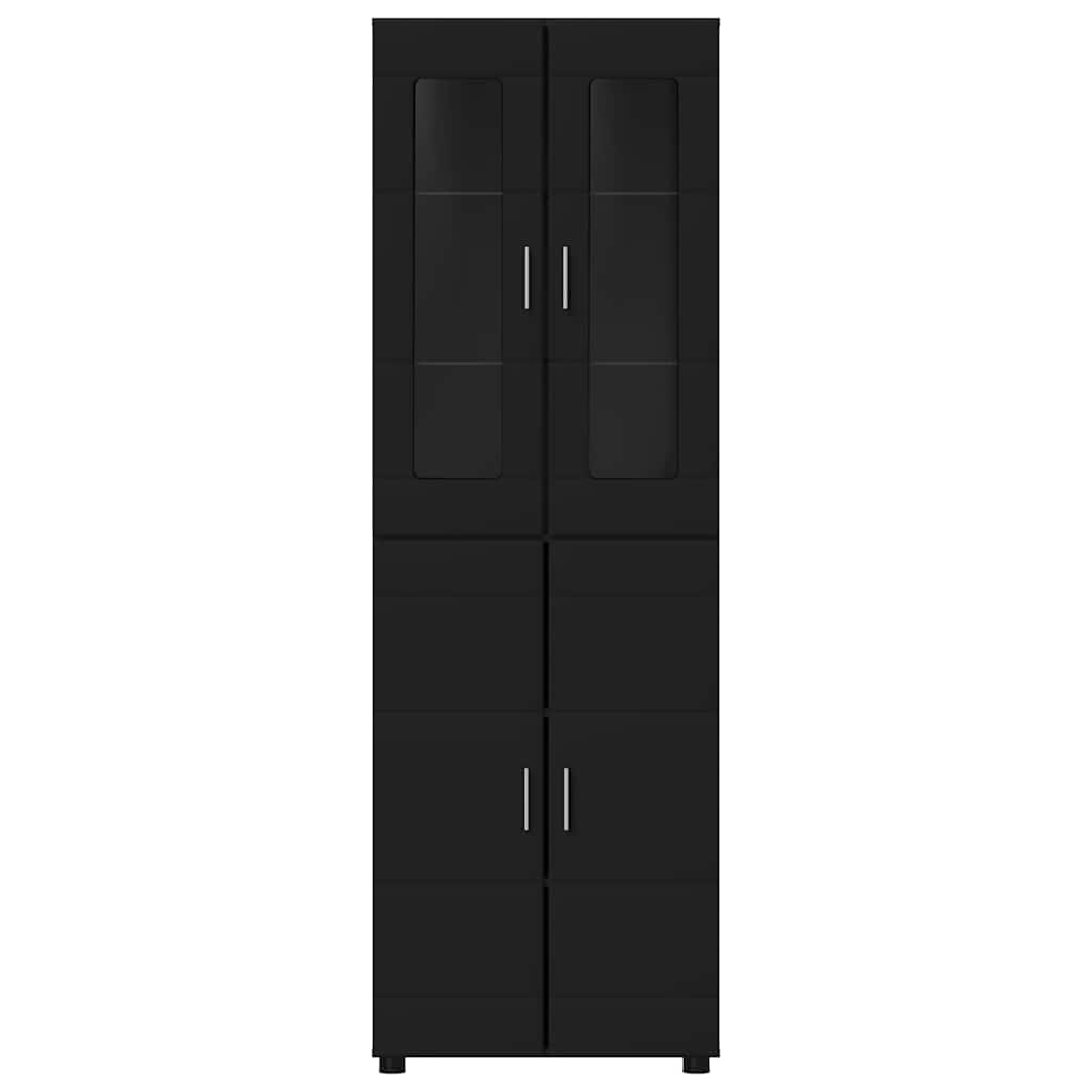 FLORIN Highboard with Doors Black 60 x 35 x 182 cm Particleboard