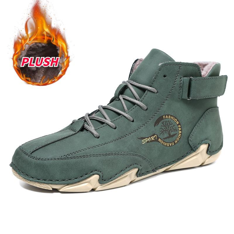 

thick-soled warm men s casual shoes short boots outdoor casual men s and women s boots velvet large-size men s shoes Martin boots 48