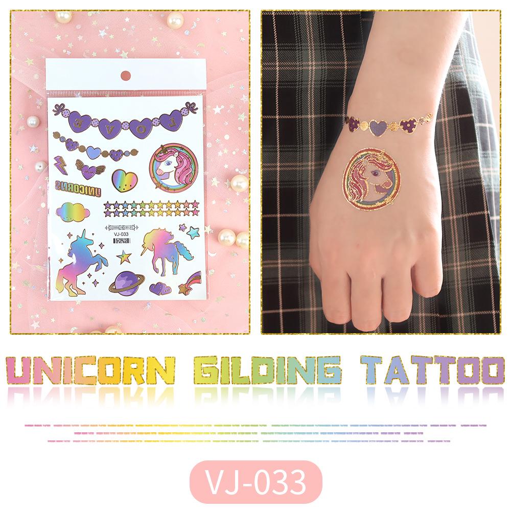Metallic Unicorn Temporary Tattoos for Kids