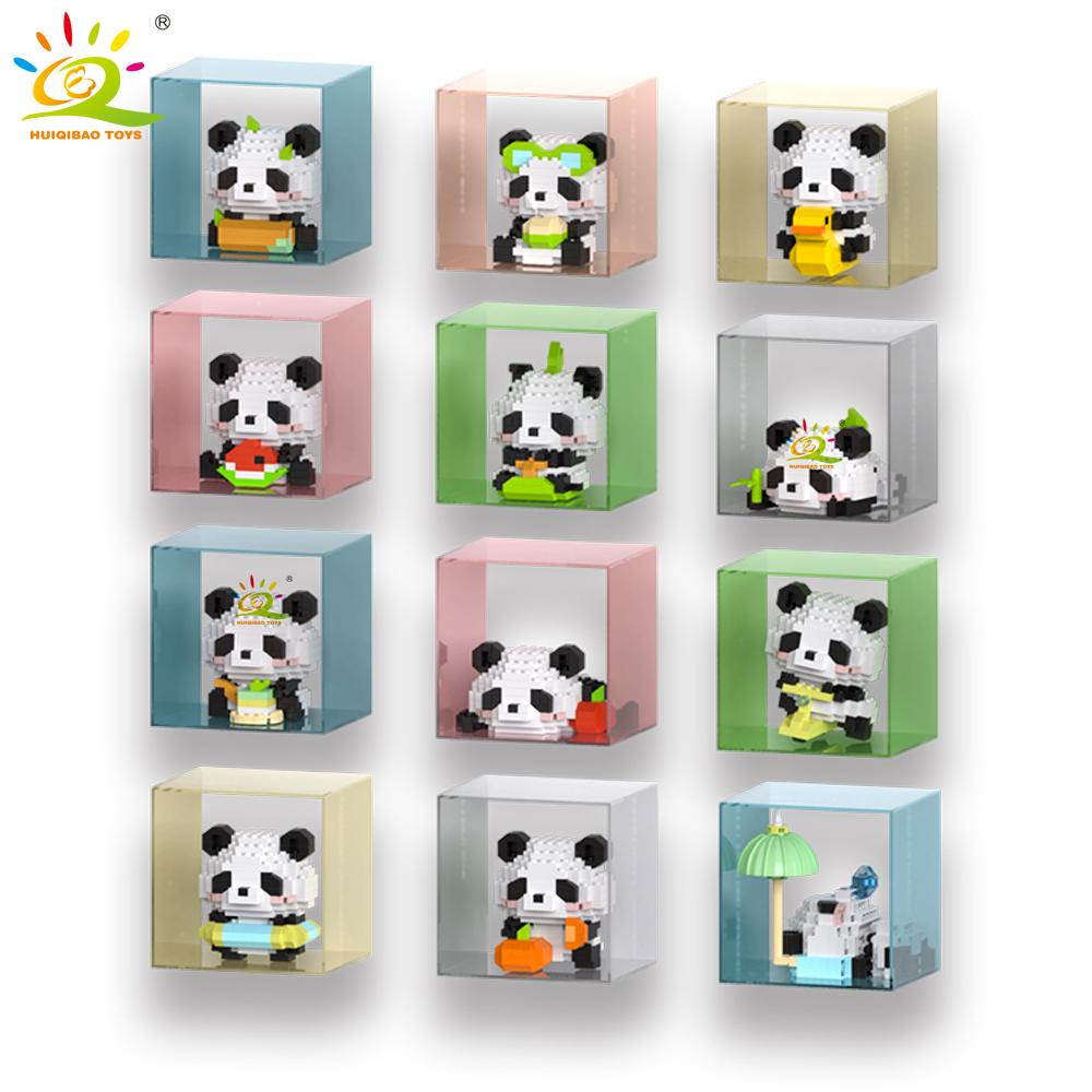 Mini Niedlicher Panda Mikrobausteine 3D Diamantmodell Tiersteine DIY Stadtbausteine für Kinder Kindergeschenk