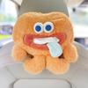 Cartoon Plush Car Tissue Box for Armrest: Cute Hanging Paper Dispenser and Interior Decoration