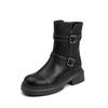 Winter new short knight boots belt buckle Korean version small thick-soled heightening women's boots daily versatile boots