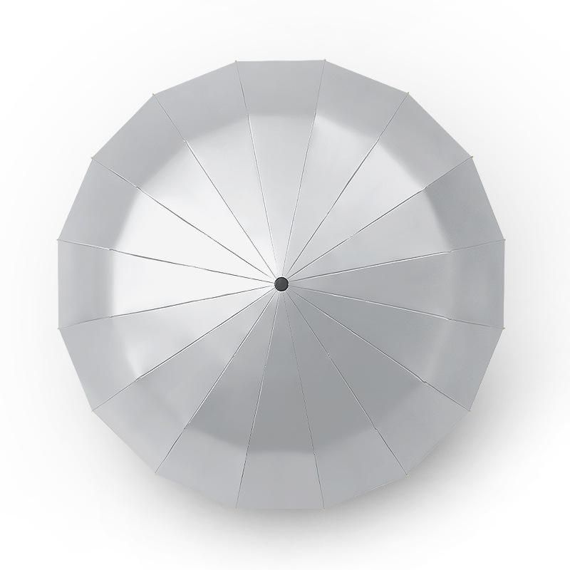 Umbrelă pliabilă portabilă cu 16 nervuri Umbrelă de soare argintie pentru călătorii Umbrelă de soare Super protecție solară Anti-ultravioletă UPF50+