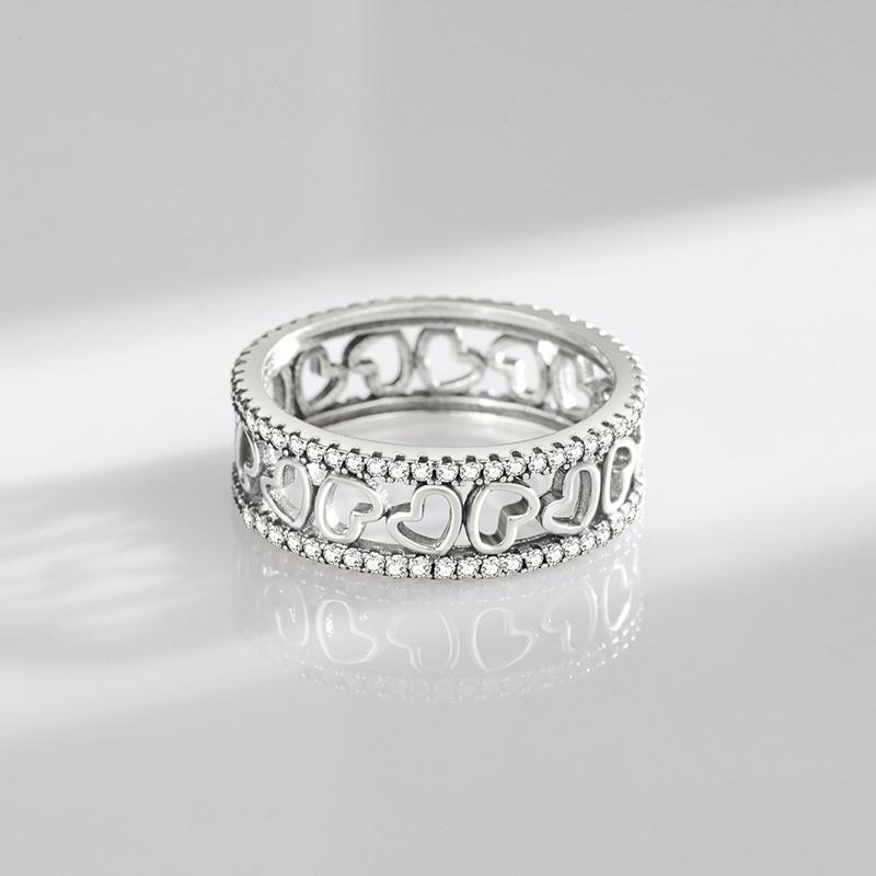 MODIAN Bagues en argent sterling 925 avec cœurs irréguliers, élégantes et tendance, style vintage, pour femmes, bijoux raffinés