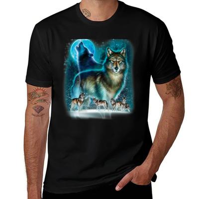 Wolf Howling In Moonlight T-Shirt G Man T Shirts for Men Man T Shirts for Men Casual Man T Shirt Designer T-Shirt