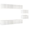 TV Cabinets Set 8 Pieces White Particleboard