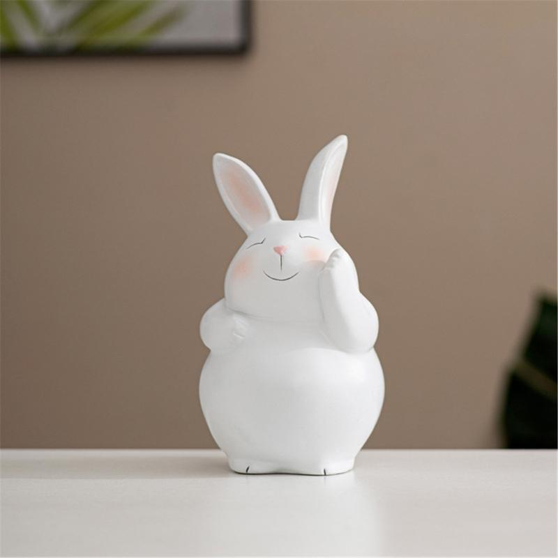 Easters Bunnies Ornament Resins Rabbit Hugging Carrot Figurine Sculpture Tabletop Decors for Holiday Decoration Lover
