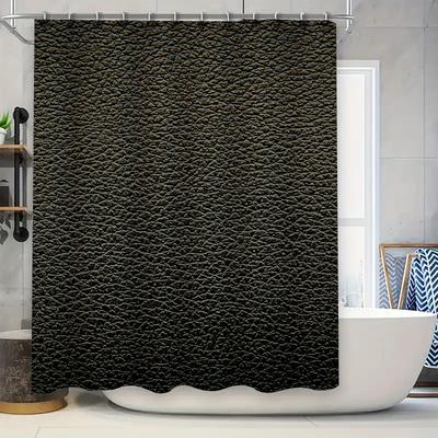 Black Shower Curtain Waterproof with 3D Effect Texture Bathroom Decorative Shower Panels for Home Use