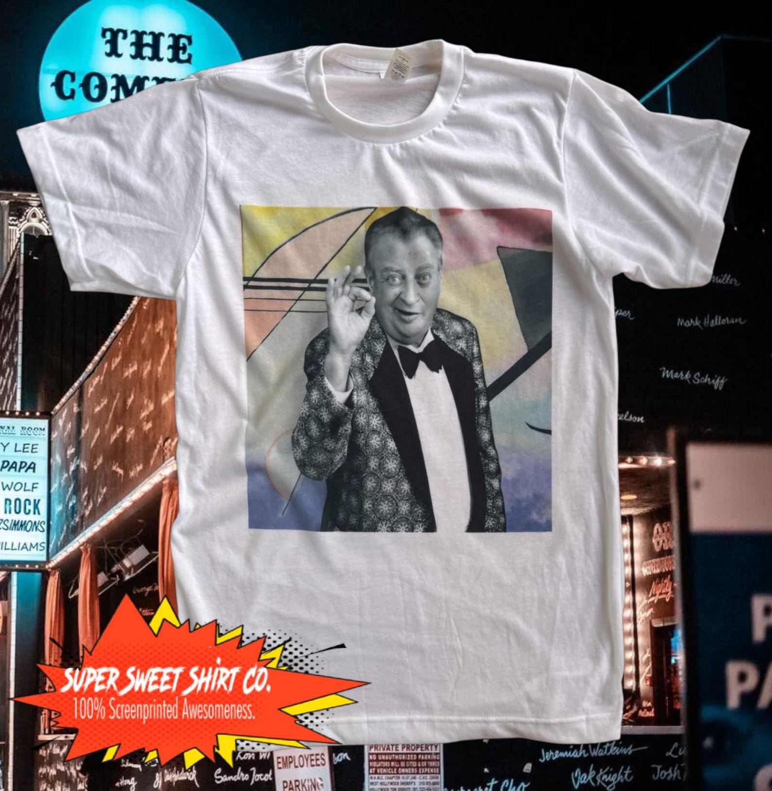 Rodney Dangerfield T-Shirt - No Respect Comedy Legend Tee - Retro Stand-Up Comedian Shirt - Funny 80s Movie Graphic Tee-Gift for Comedy Fans L