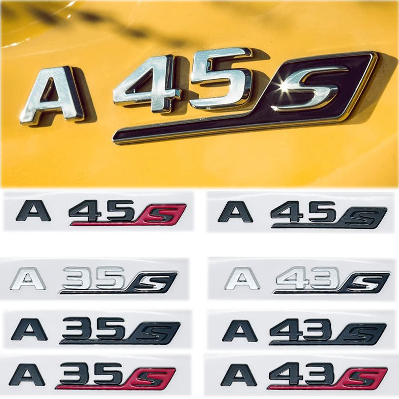 ABS For Mercedes Benz A35 45 43 AMG W177 W176 A35 A45 A45S TURBO 4MATIC Car Trunk Letters Emblem Badge Logo Stickers Accessoriesppp1
