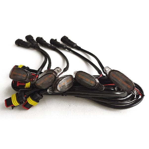 5X Raptor Style Smoked Lens Amber Led Front Grille Running Lights For Ford F150