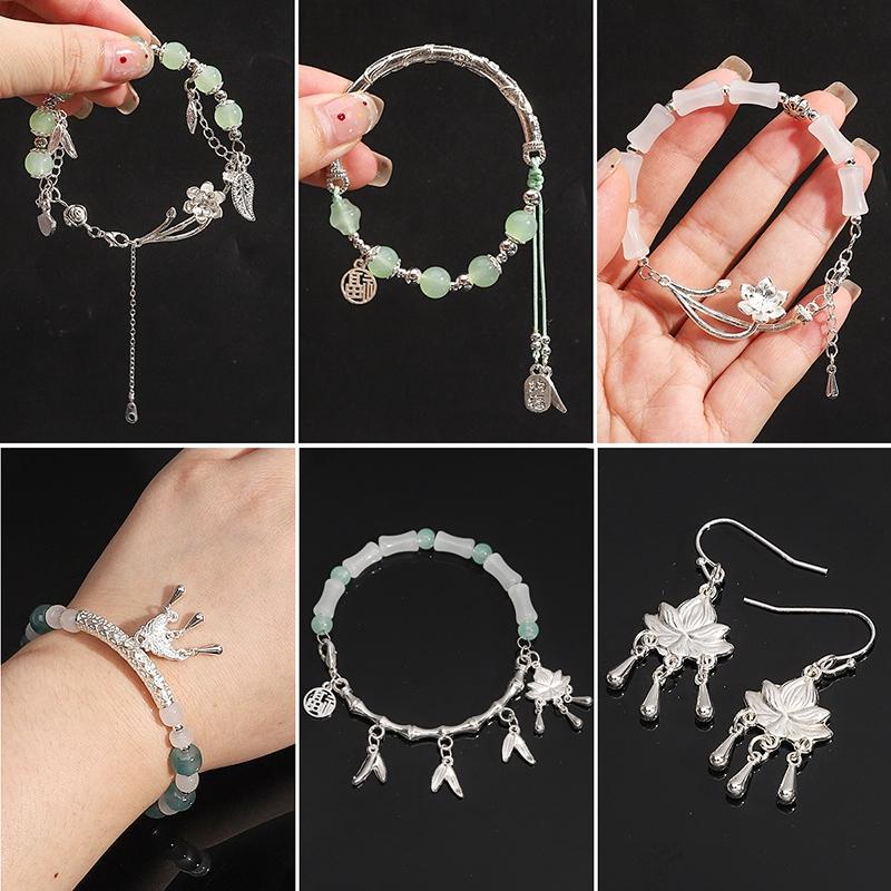 Silver Butterfly Accessories Alloy Butterfly Flower Half Bracelet Diy Accessories Chinese Style DIY Bracelet Bracelet Jewelry