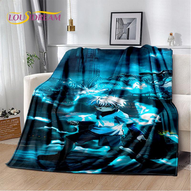 Anime Hunter×Hunter HxH Cartoon puha plüss takaró, flanel takaró kidobó takaró nappaliba hálószoba ágy kanapé piknik huzat